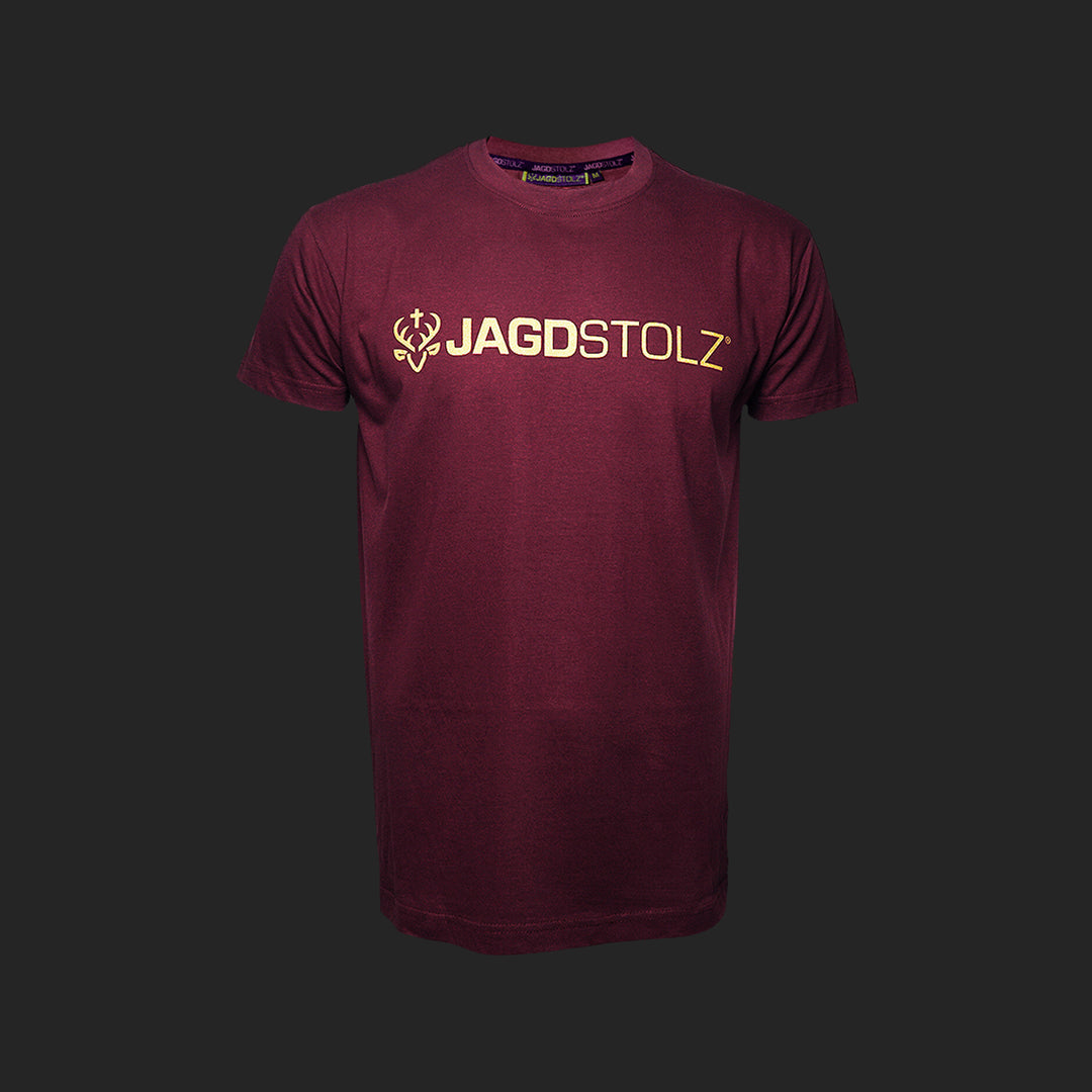 Jagdstolz T-Shirt Bordeaux Logo Gold