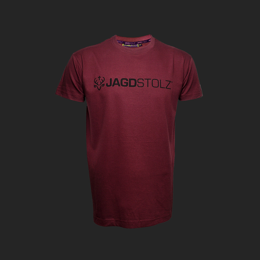 Jagdstolz T-Shirt Bordeaux Logo Schwarz