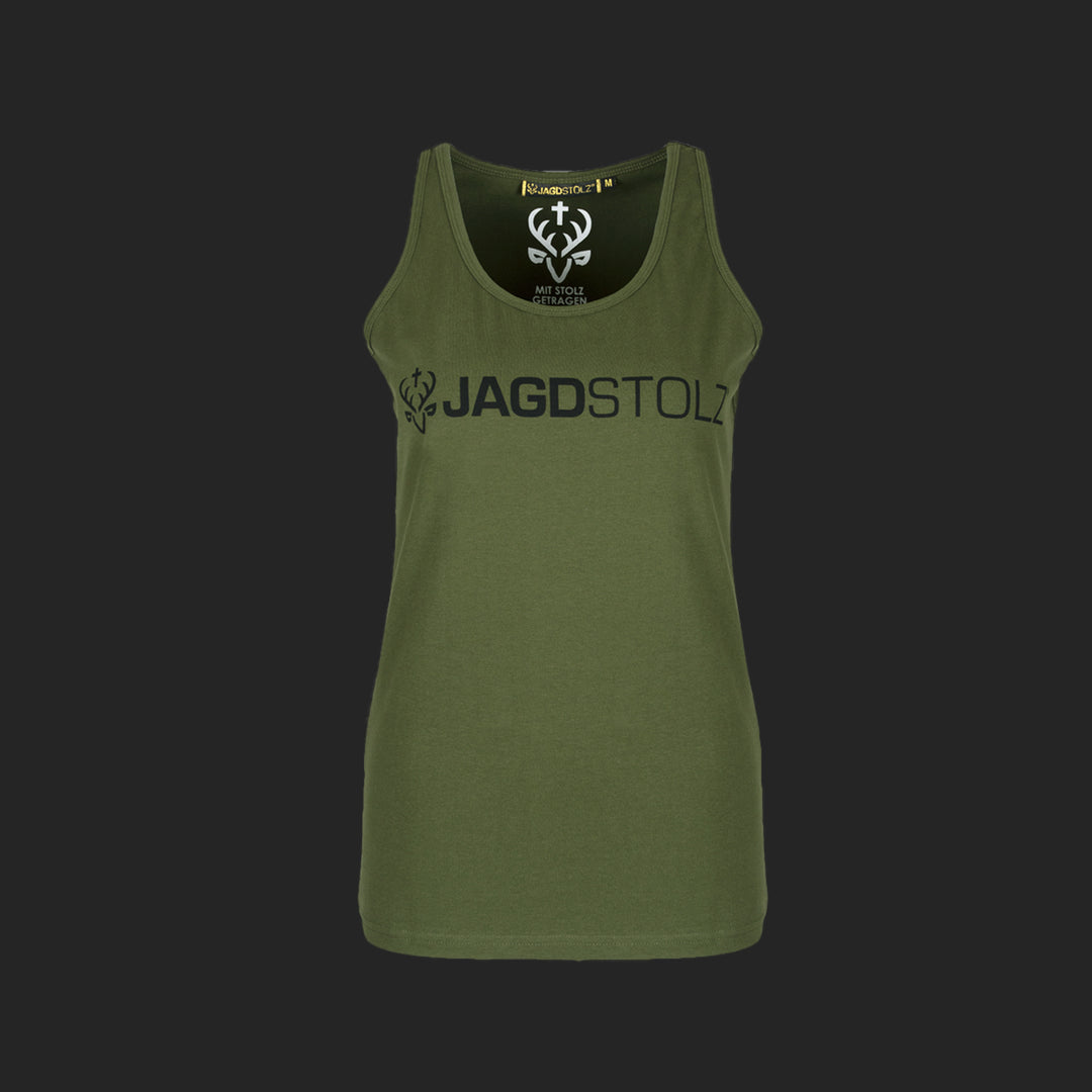 Jagdstolz Tank Top Damen Logo Schwarz