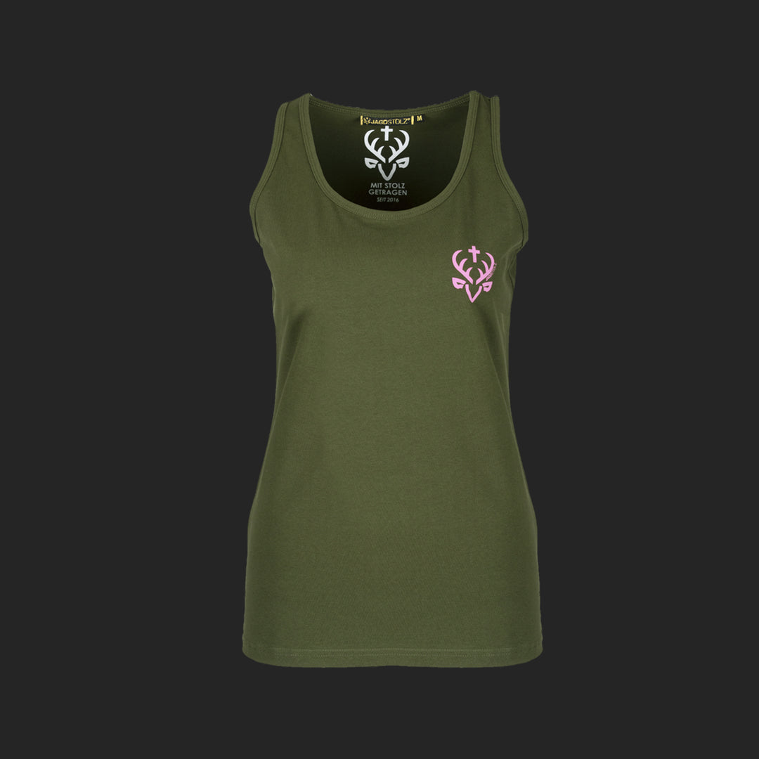 Jagdstolz Tank Top Damen Logo Pink