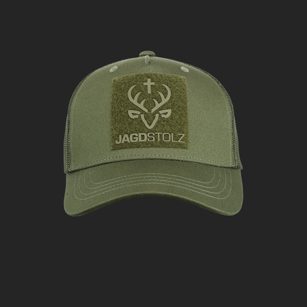 Jagdstolz Trucker Cap Oliv Patch Rehbock