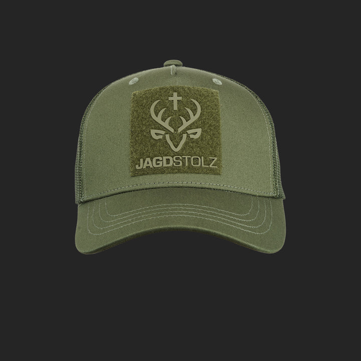 Jagdstolz Trucker Cap Oliv Patch Rehbock