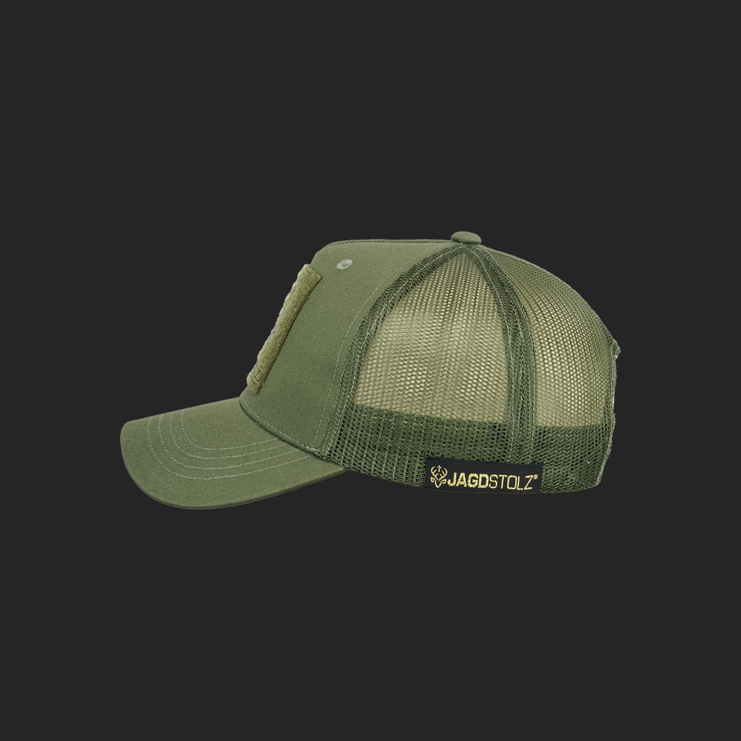 Jagdstolz Trucker Cap Oliv Patch Rehbock