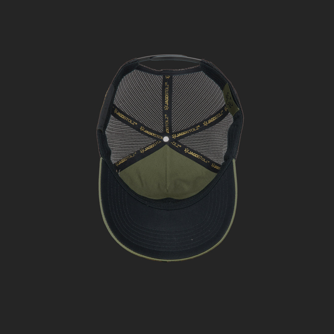 Jagdstolz Trucker Cap Oliv/Schwarz Patch Forelle
