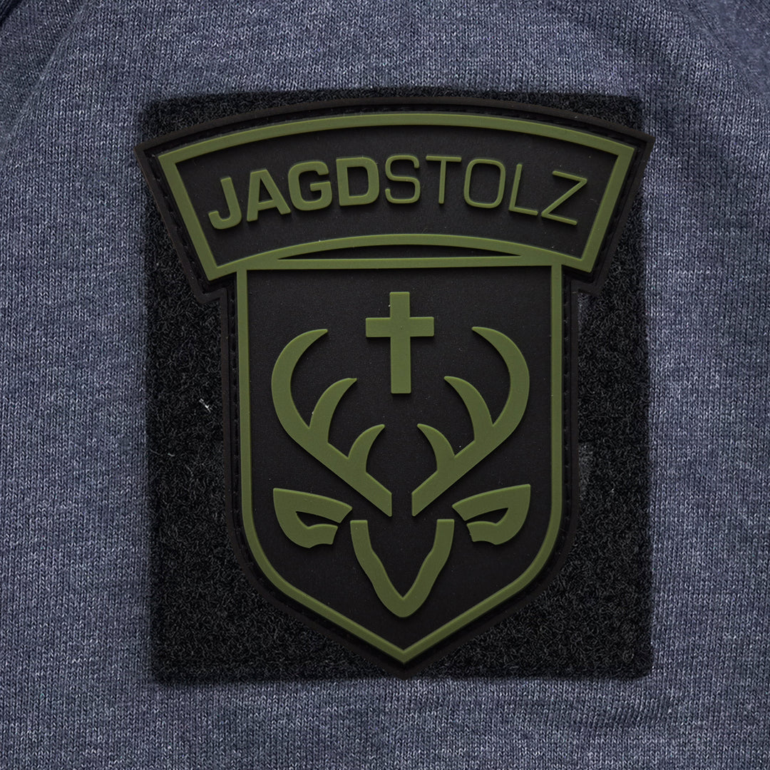 Jagdstolz Hoodie Grau Logo 80s