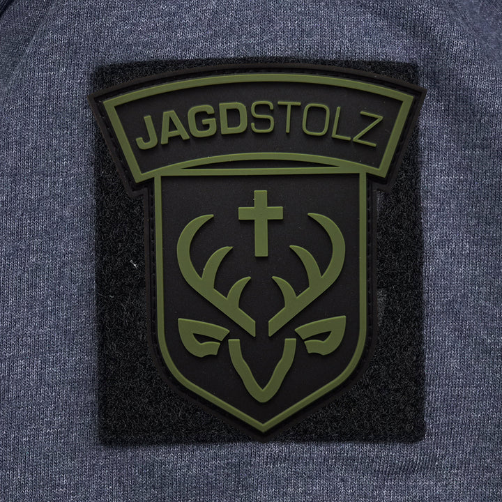 Jagdstolz Hoodie Grau Logo 80s