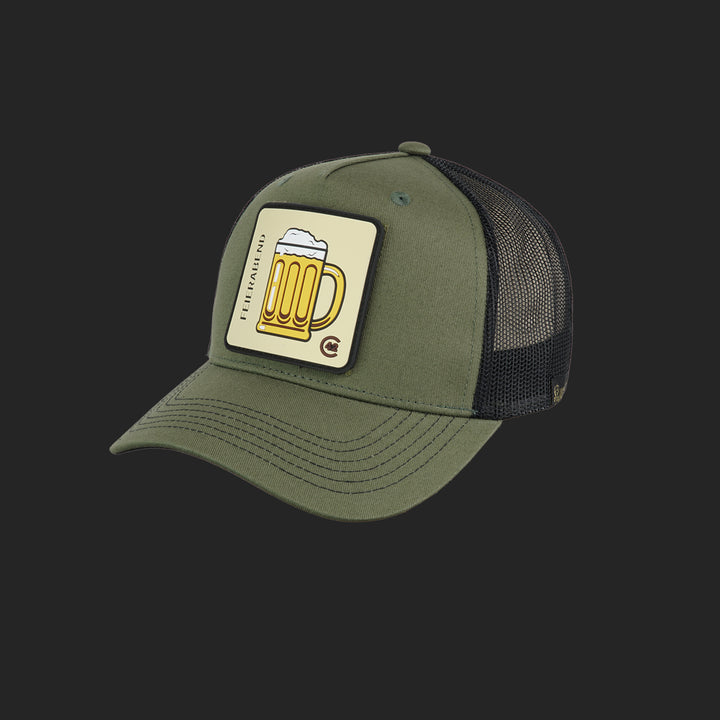 Jagdstolz Trucker Cap Oliv/Schwarz Patch Feierabend