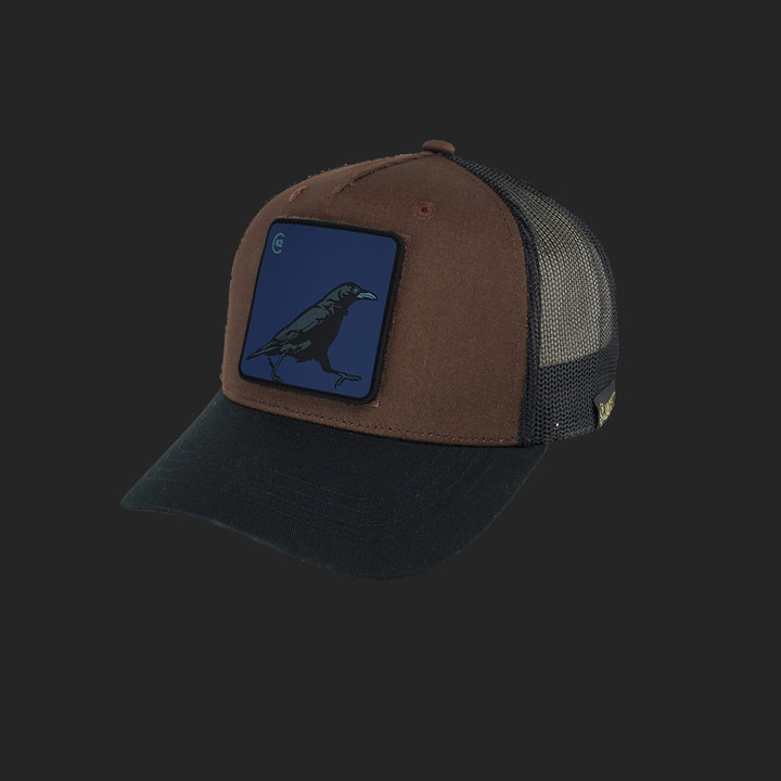 Jagdstolz Trucker Cap Braun/Schwarz Patch Krähe