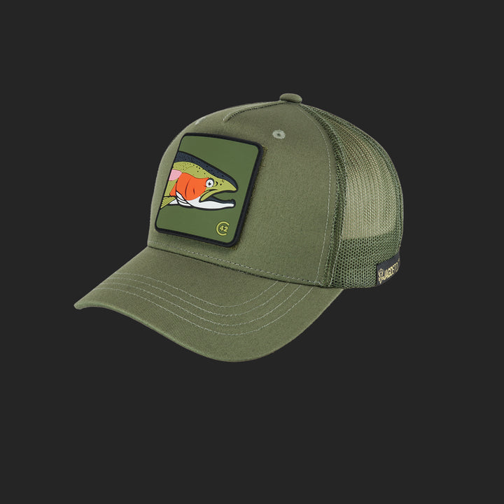 Jagdstolz Jubiläums-Cap Oliv Patch Forelle