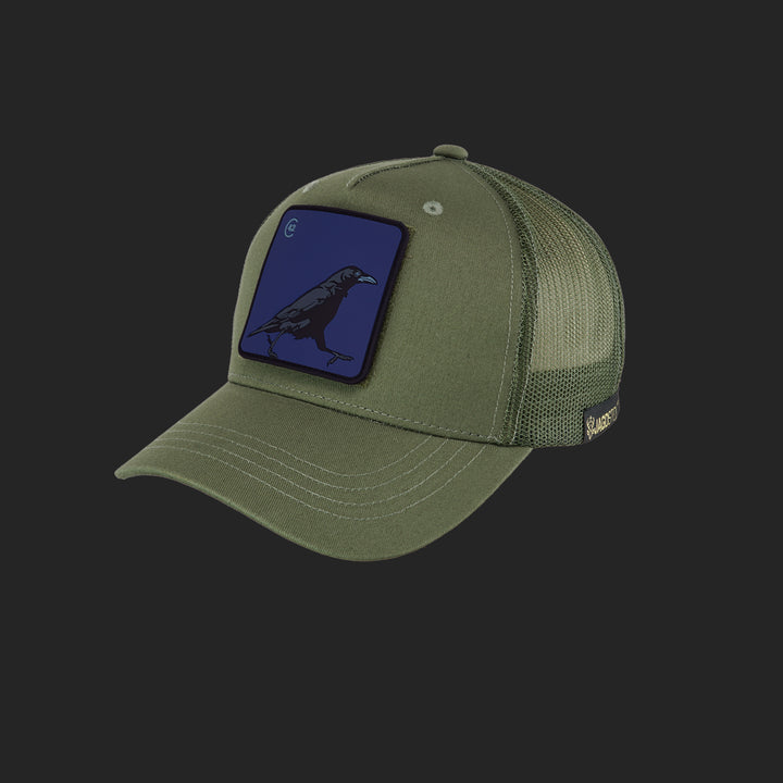 Jagdstolz Trucker Cap Oliv Patch Krähe