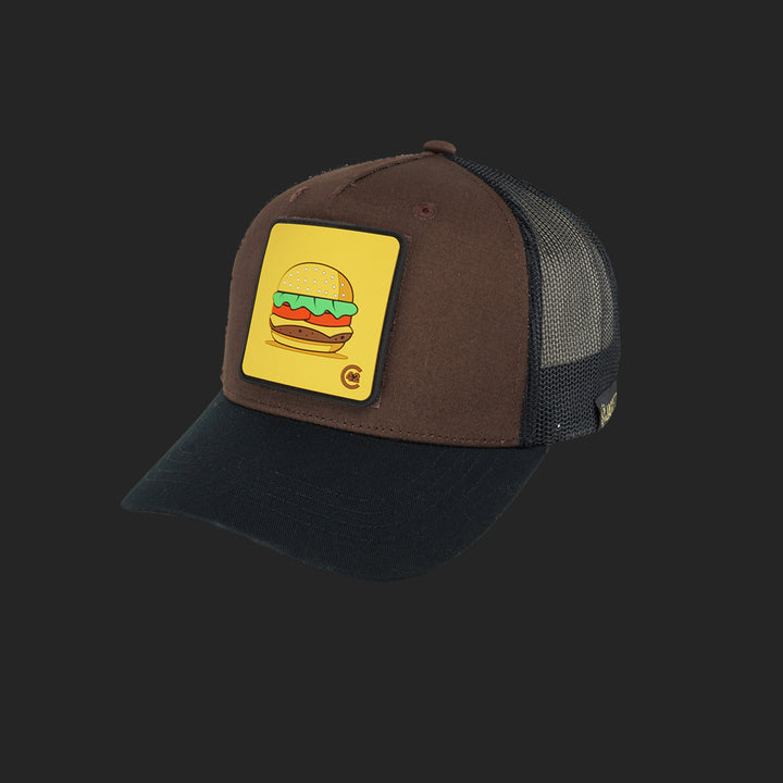 Jagdstolz Trucker Cap Braun/Schwarz Patch Cheeseburger