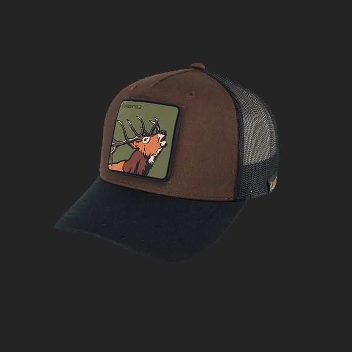 Jagdstolz Trucker Cap Braun/Schwarz Patch Hirsch