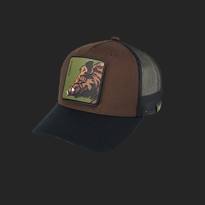 Jagdstolz Trucker Cap Braun/Schwarz Patch Keiler 2.0