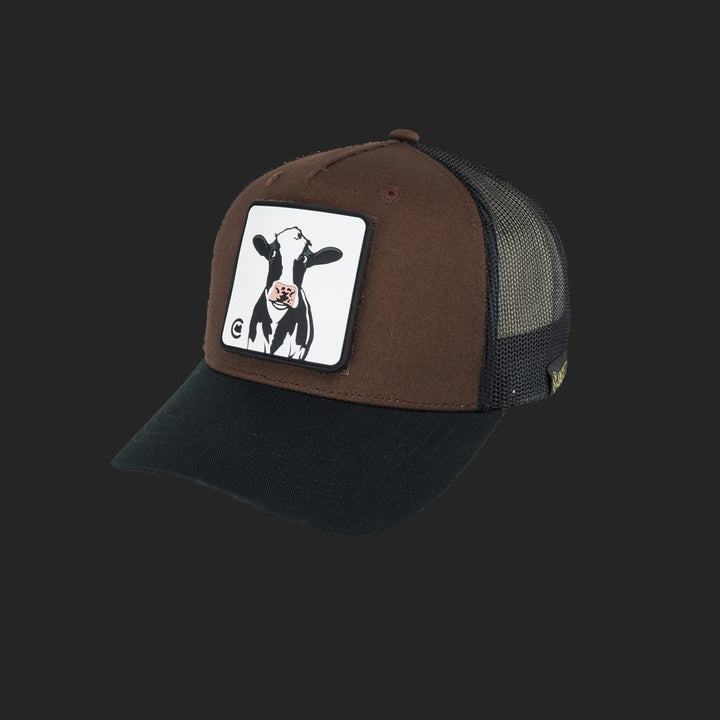 Jagdstolz Trucker Cap Braun/Schwarz Patch Muh Kuh