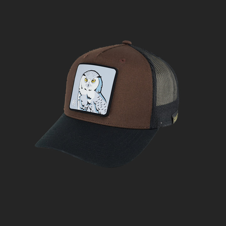 Jagdstolz Trucker Cap Braun/Schwarz Patch Schneeeule