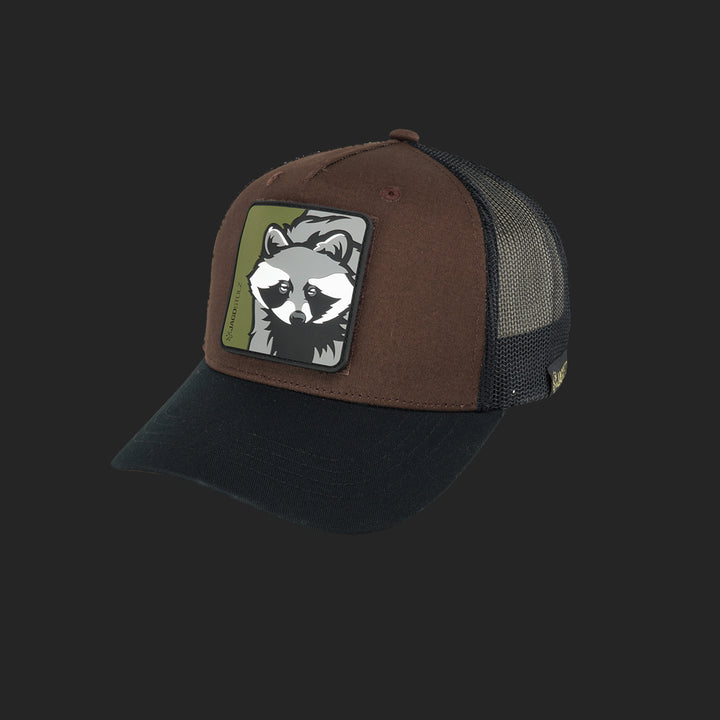 Jagdstolz Trucker Cap Braun/Schwarz Patch Waschbär