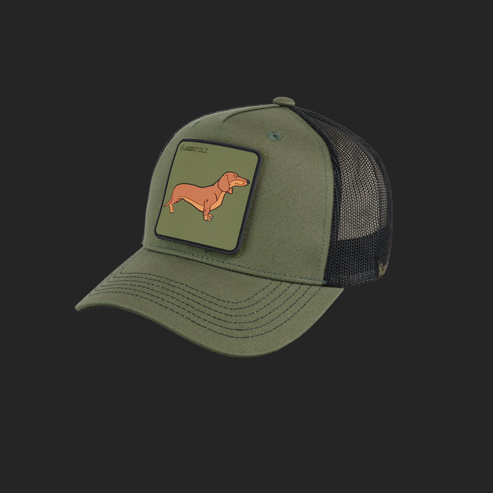 Jagdstolz Trucker Cap Oliv/Schwarz Patch Dackel