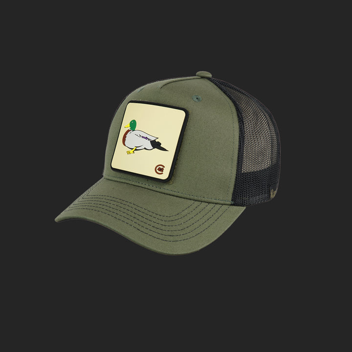 Jagdstolz Trucker Cap Oliv/Schwarz Patch Ente