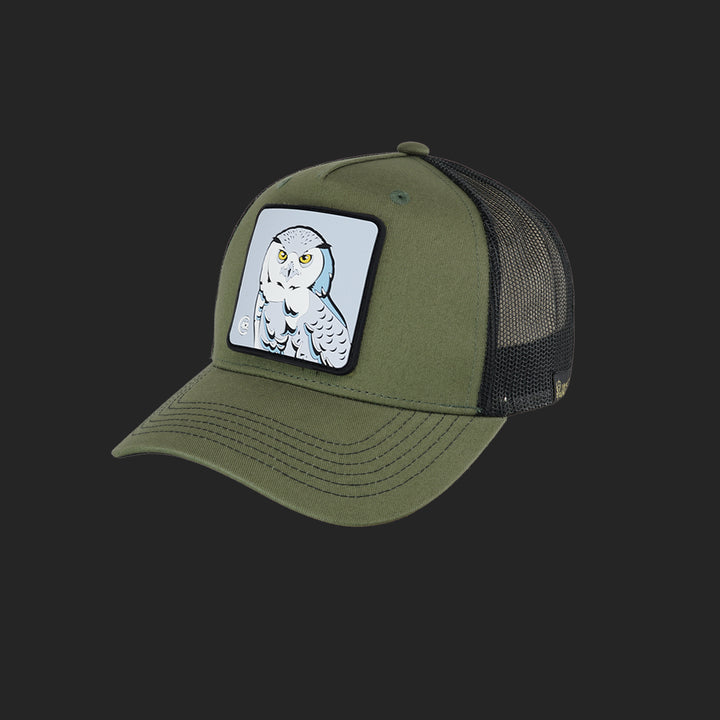 Jagdstolz Trucker Cap Oliv/Schwarz Patch Schneeeule