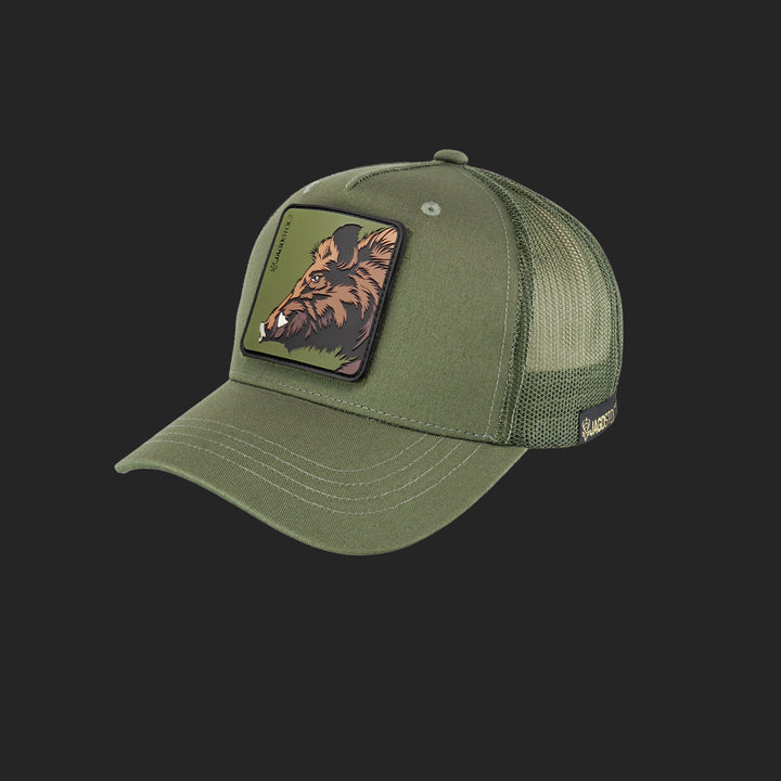 Jagdstolz Trucker Cap Oliv Patch Keiler 2.0