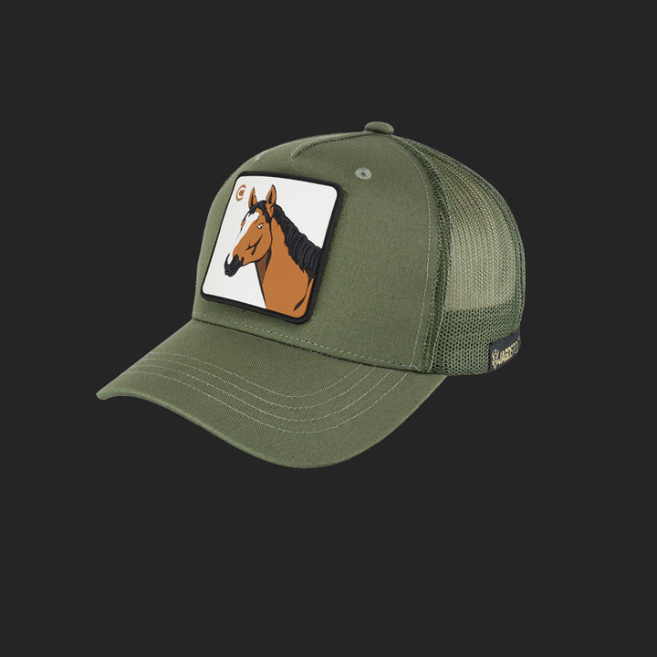 Jagdstolz Trucker Cap Oliv Patch Pferd