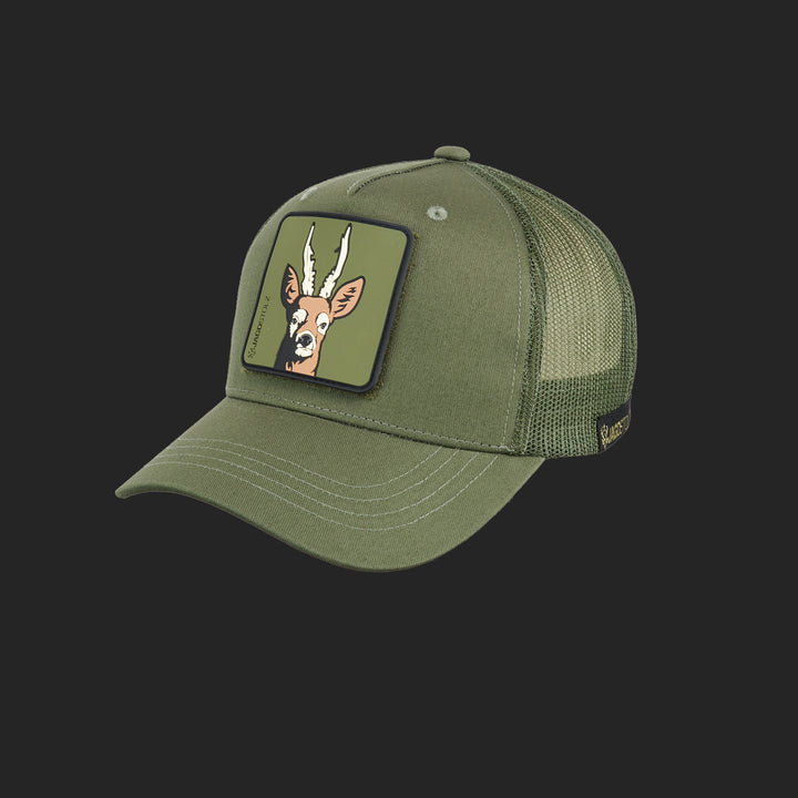 Jagdstolz Trucker Cap Oliv Patch Rehbock