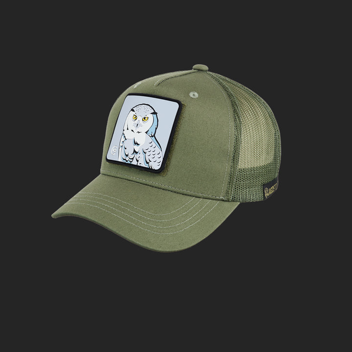 Jagdstolz Trucker Cap Oliv Patch Schneeeule