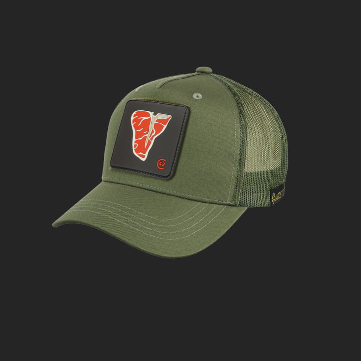Jagdstolz Trucker Cap Oliv Patch T-Bone Steak