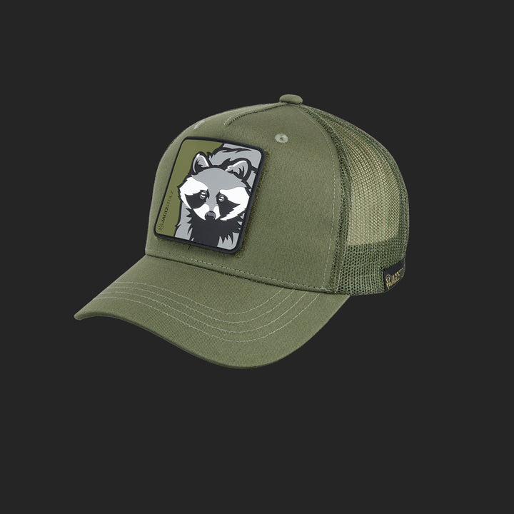 Jagdstolz Trucker Cap Oliv Patch Waschbär