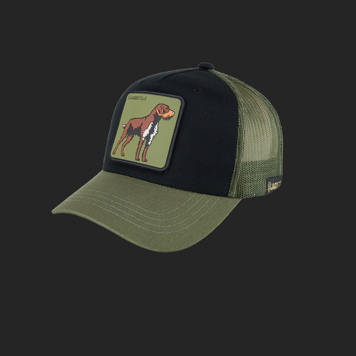 Jagdstolz Trucker Cap Schwarz/Oliv Patch Drahthaar
