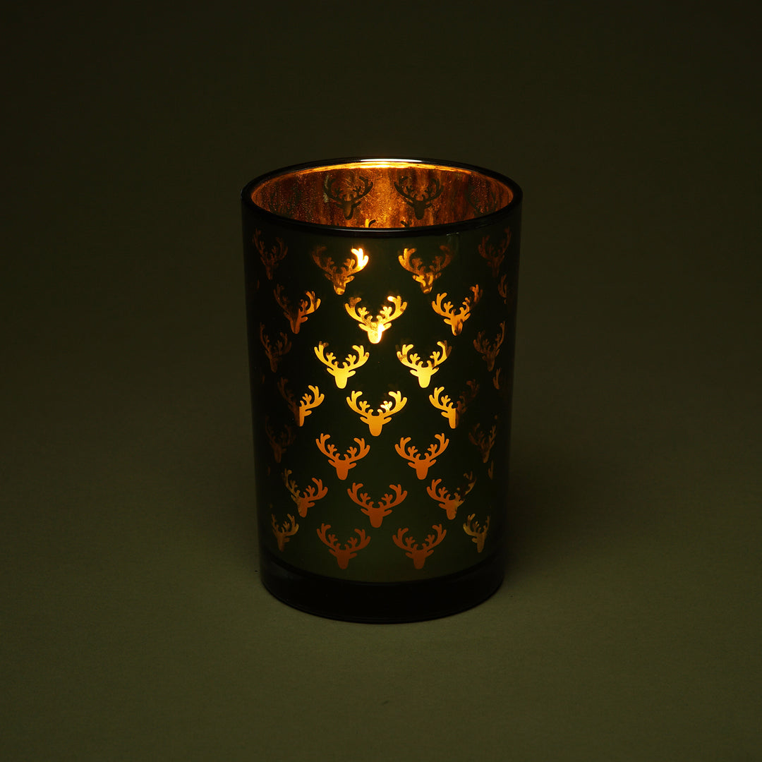 Edzard Windlicht Dirk mit Hirschmotiv 18cm