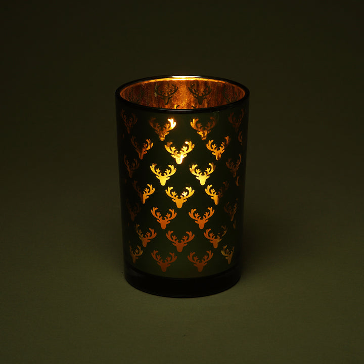 Edzard Windlicht Dirk mit Hirschmotiv 18cm