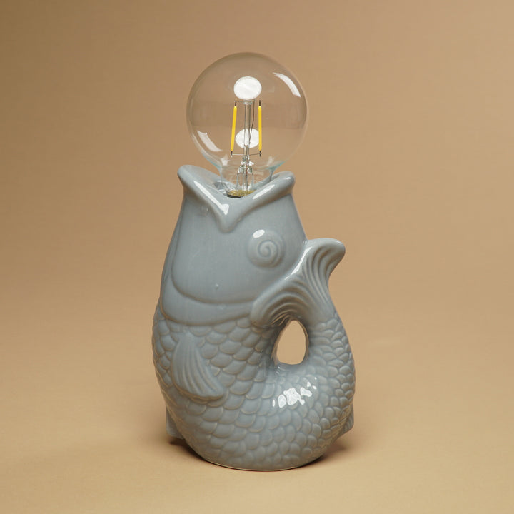 Lucia Tischleuchte "Fisch", Grau