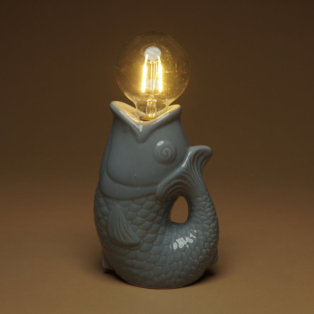 Lucia Tischleuchte "Fisch", Grau