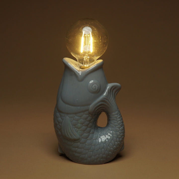 Lucia Tischleuchte "Fisch", Grau