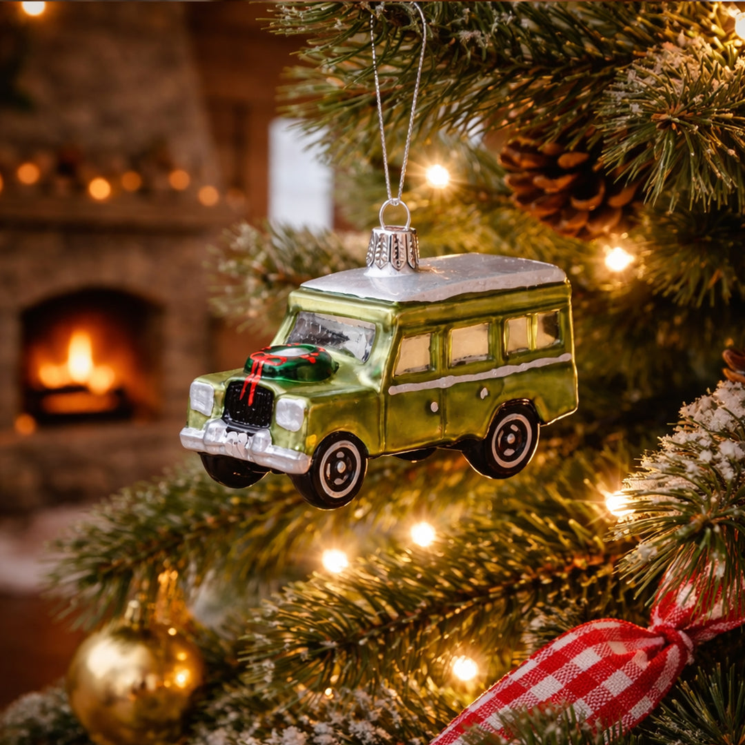 Weihnachtsbaumanhänger Defender Geländewagen Grün
